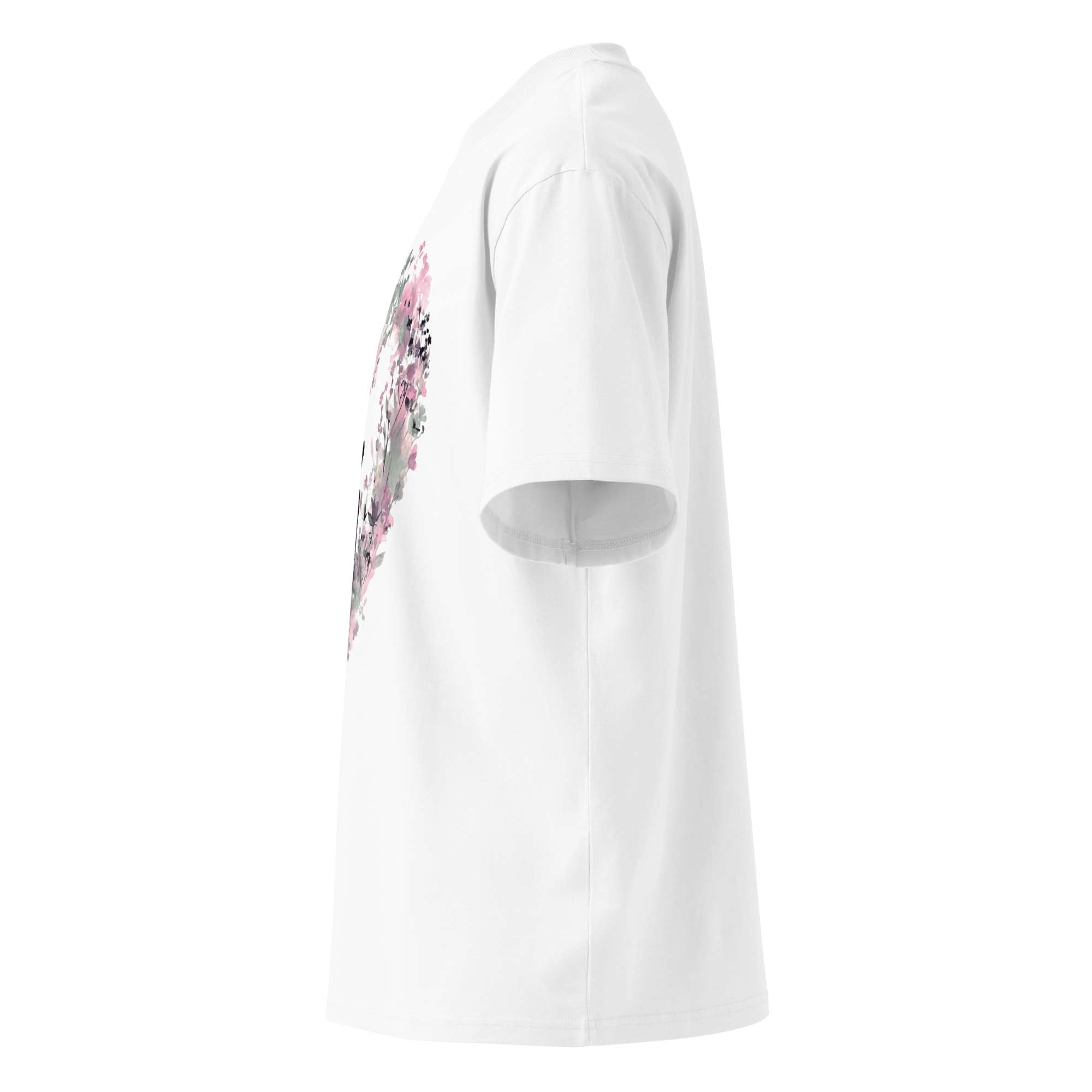 Unisex organic oversized high neck - "Garden Hearts" t-shirt - Image 2