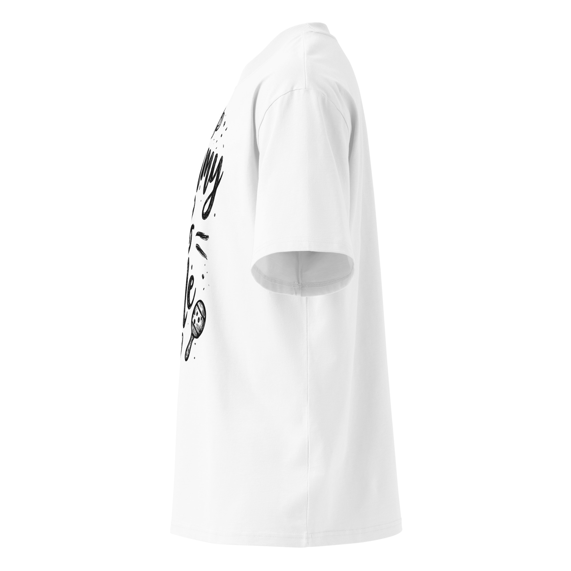 Unisex organic oversized high neck - "Doodle Duo" t-shirt - Image 2