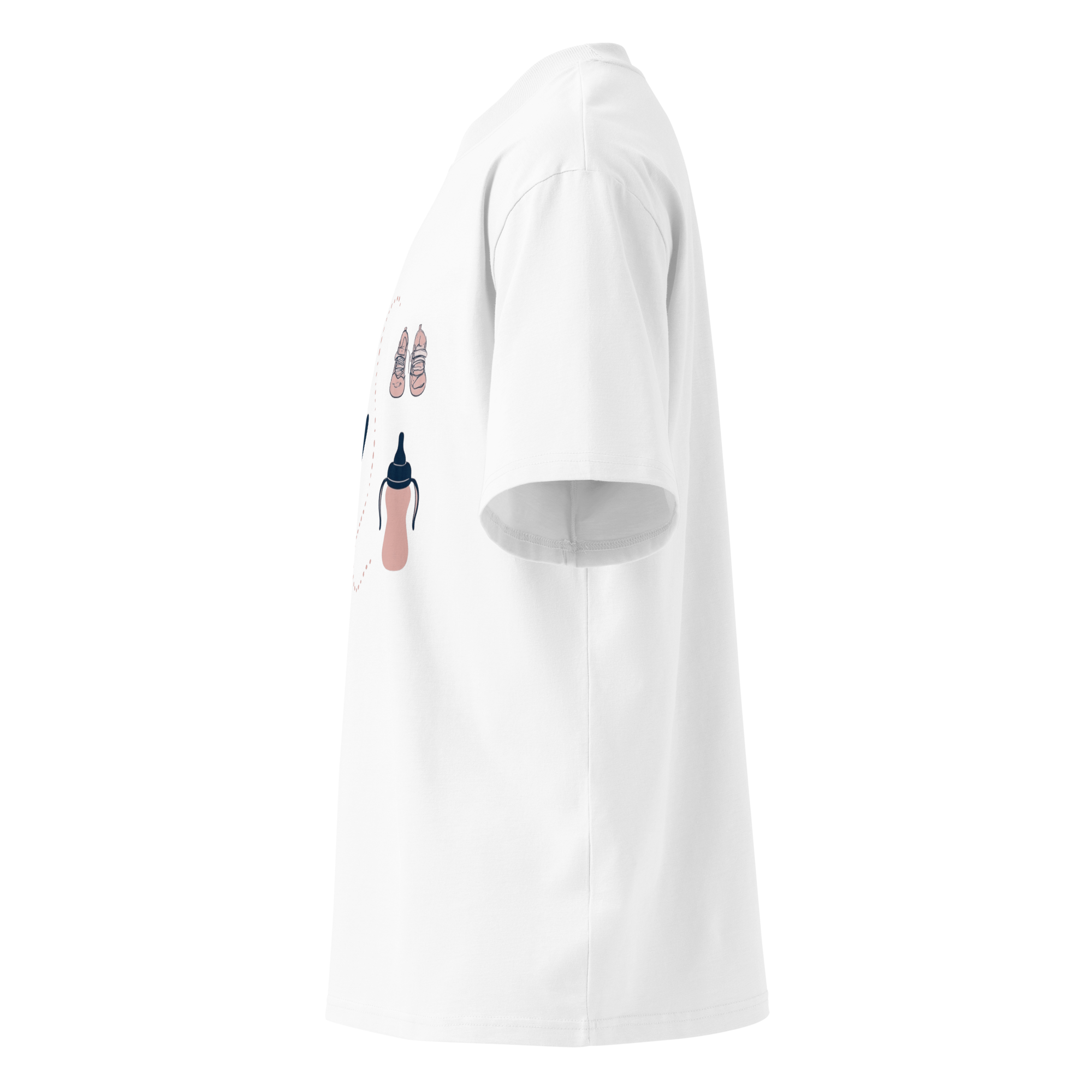 Unisex organic oversized high neck - "Sips & Steps" t-shirt - Image 2