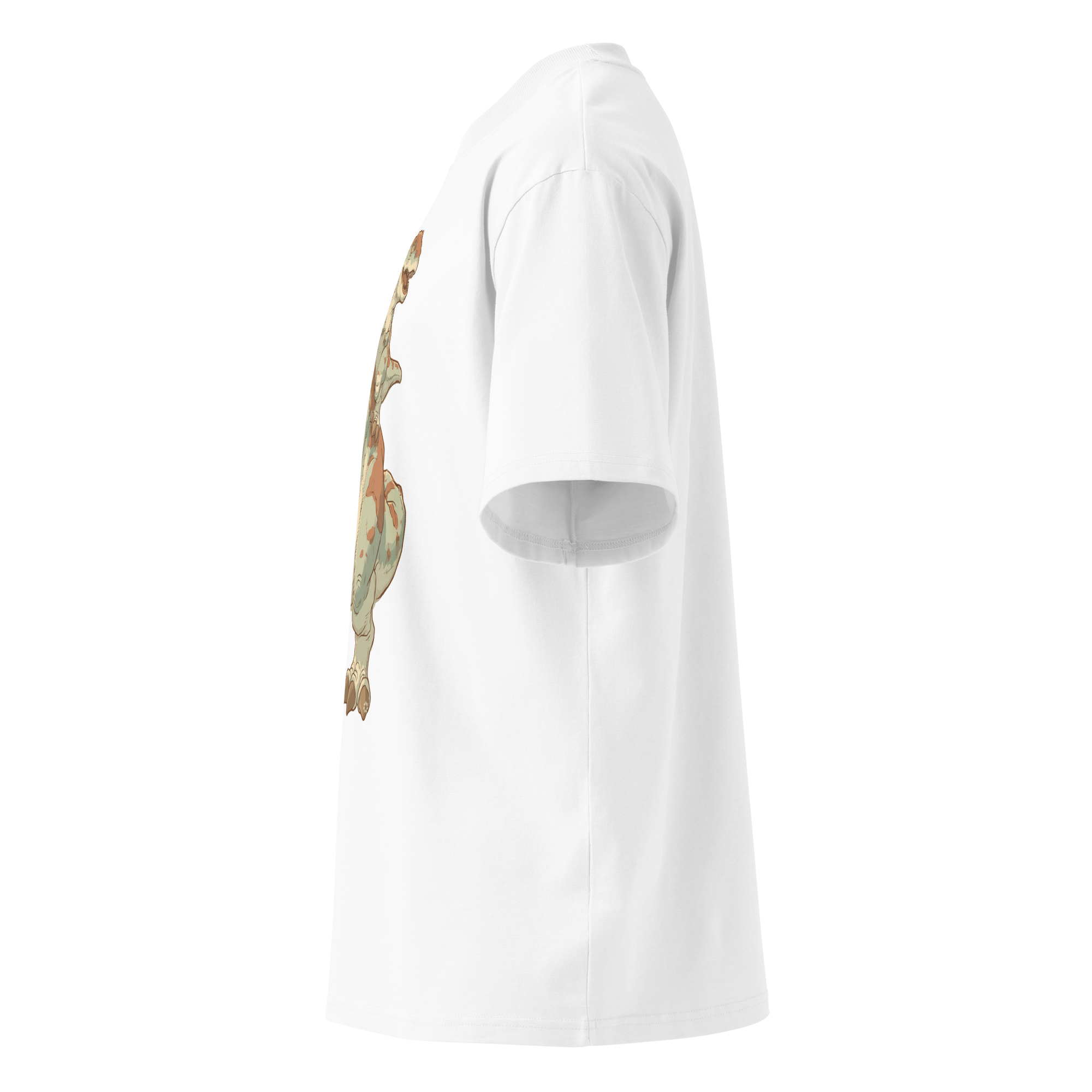Unisex organic oversized high neck - "T‑Rex Tandem" t-shirt - Image 2