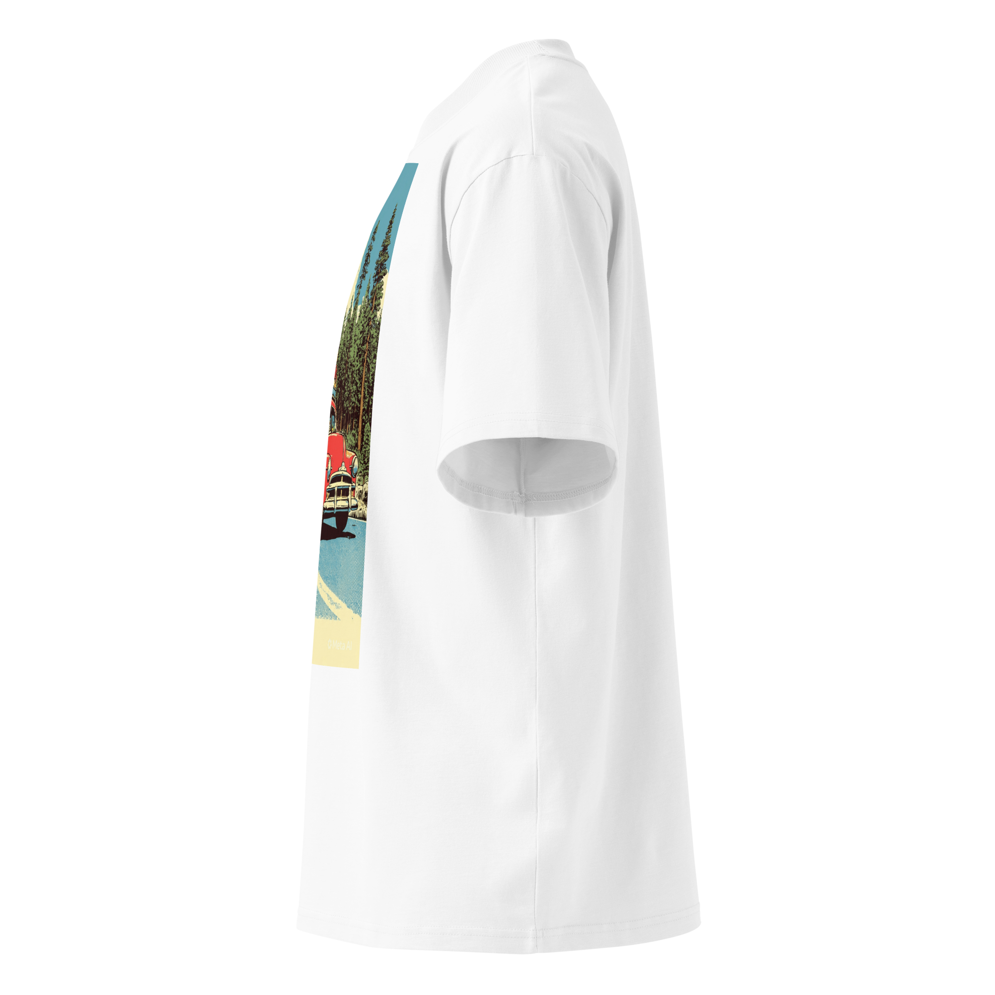 Unisex organic oversized high neck - "Woody's Wanderlust" t-shirt - Image 2