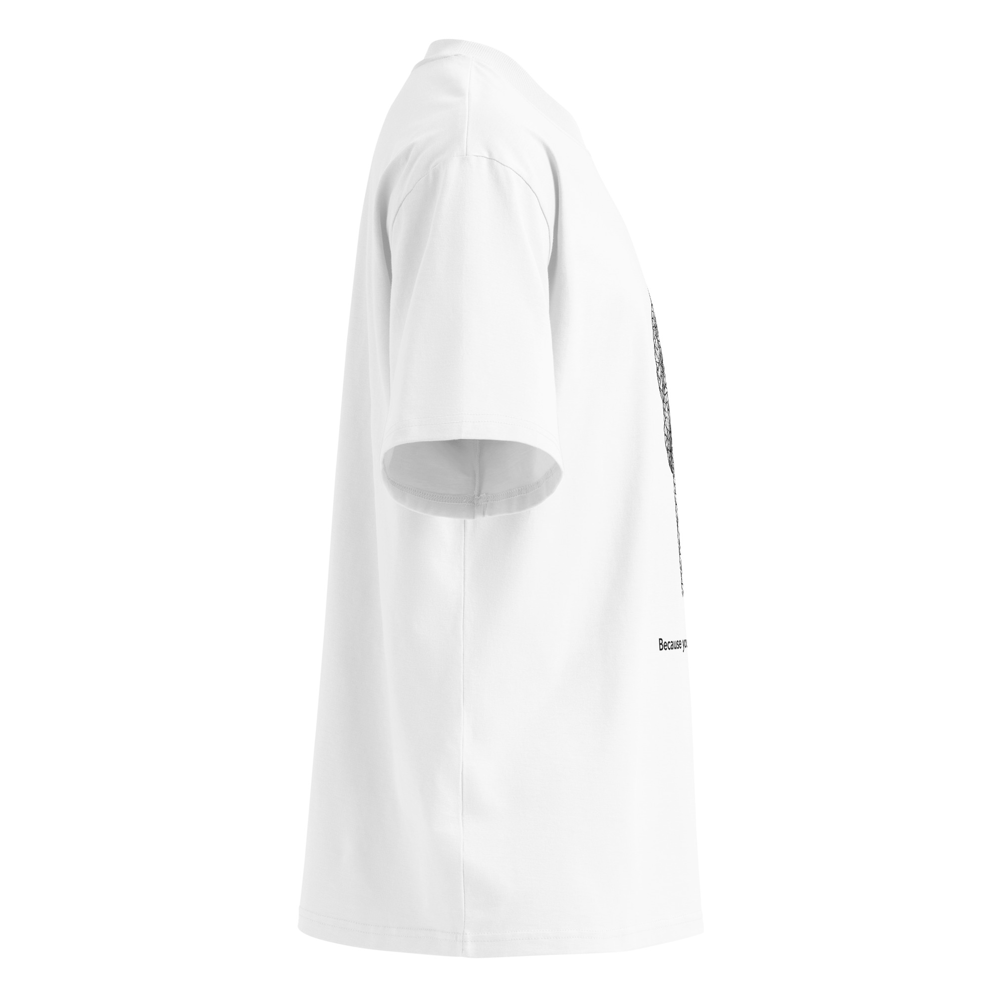 Unisex organic oversized high neck - "because you never fall alone" t-shirt - Image 3