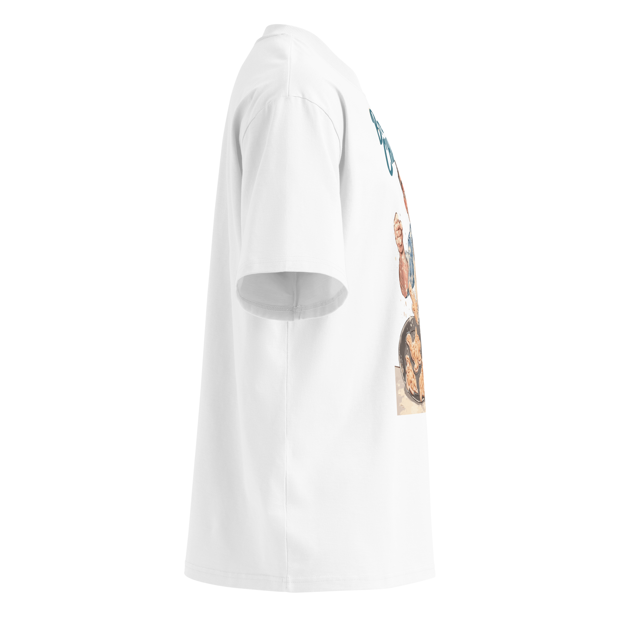Unisex organic oversized high neck - "breakfast of champions" t-shirt - Image 3