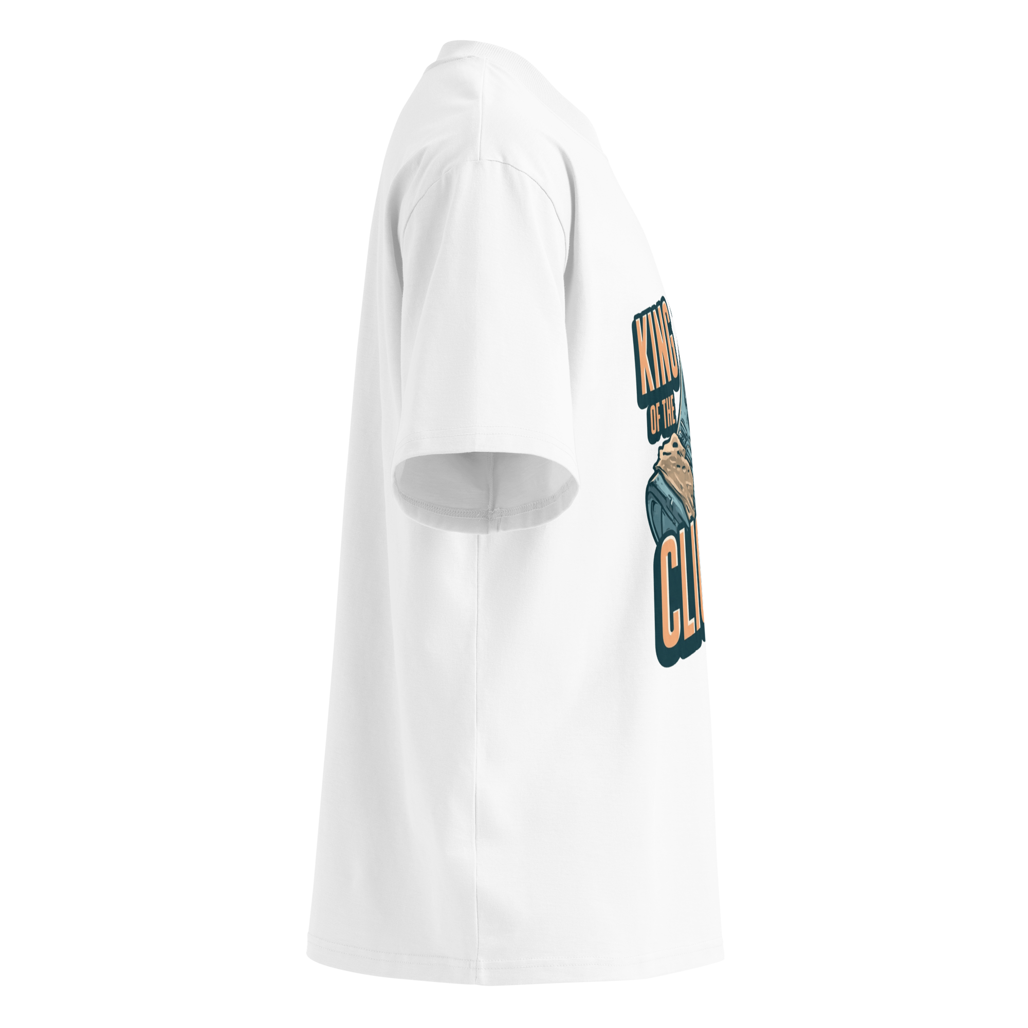 Unisex organic oversized high neck - "king of the clicker" t-shirt - Image 3