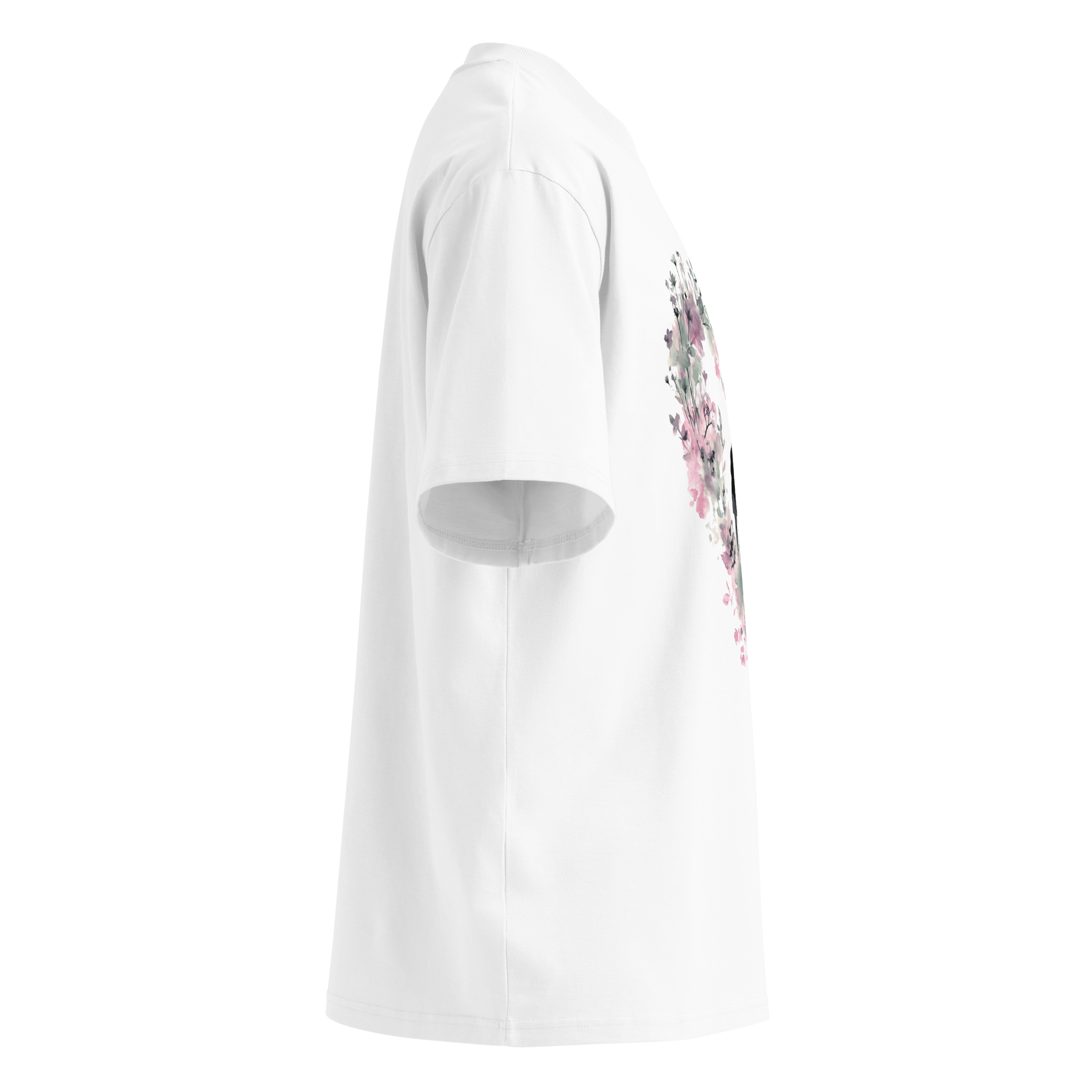 Unisex organic oversized high neck - "Garden Hearts" t-shirt - Image 3