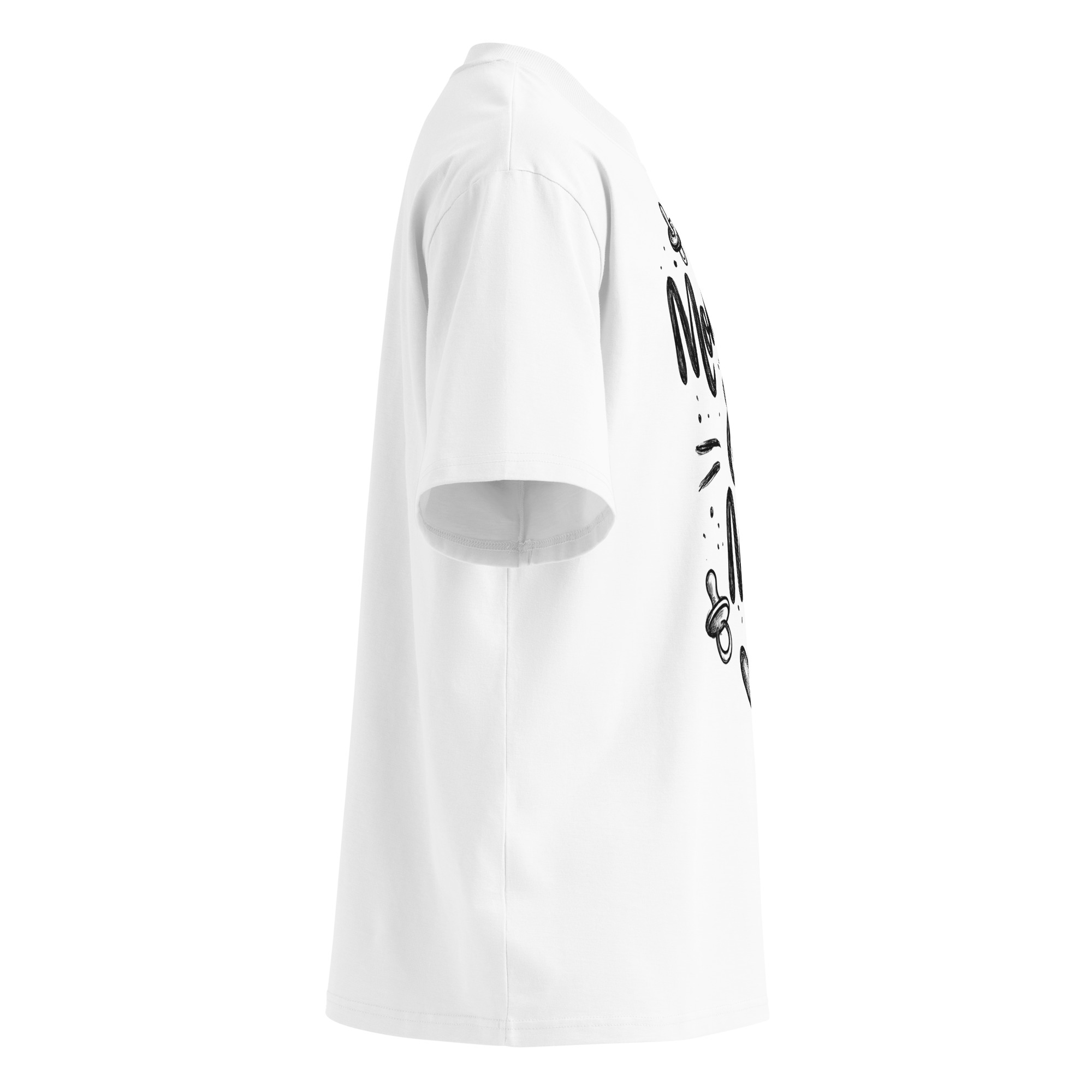 Unisex organic oversized high neck - "Doodle Duo" t-shirt - Image 3