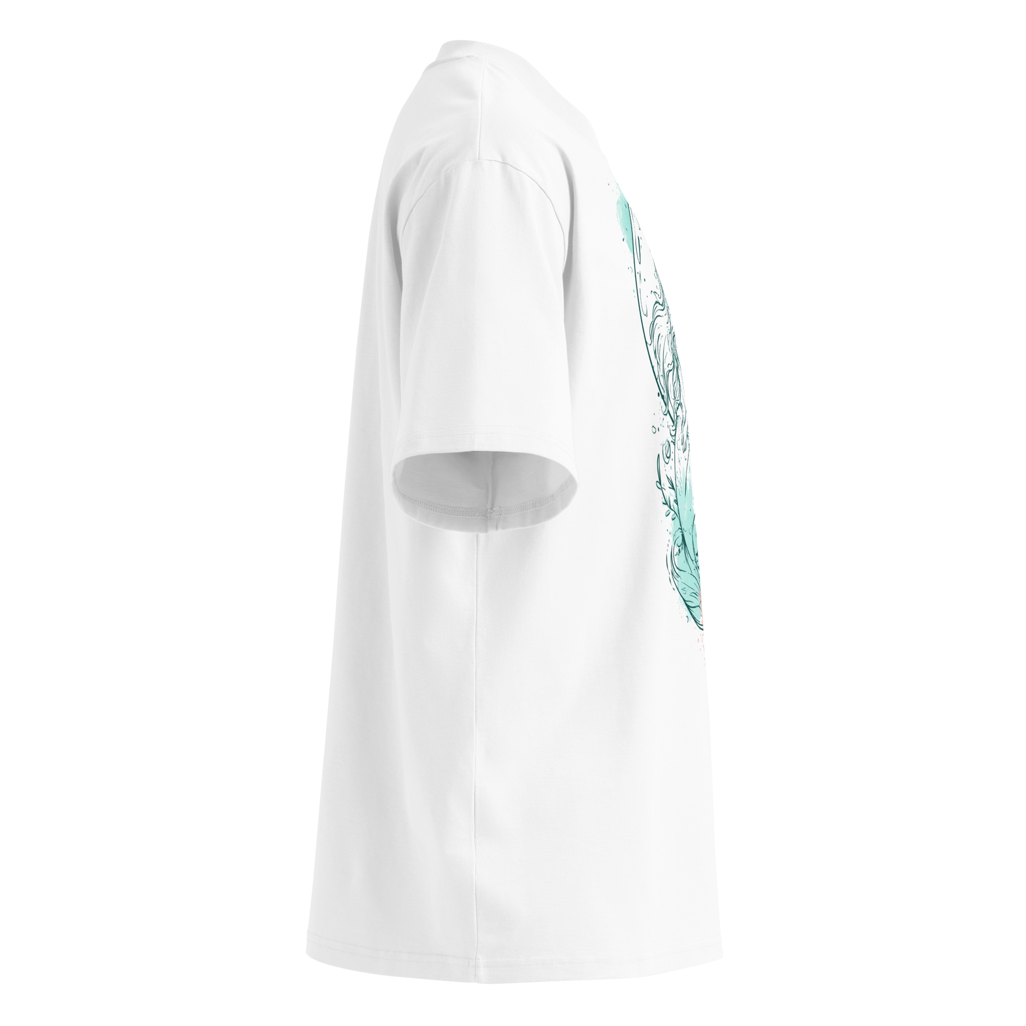 Unisex organic oversized high neck - "Mermaid Moments" t-shirt - Image 3