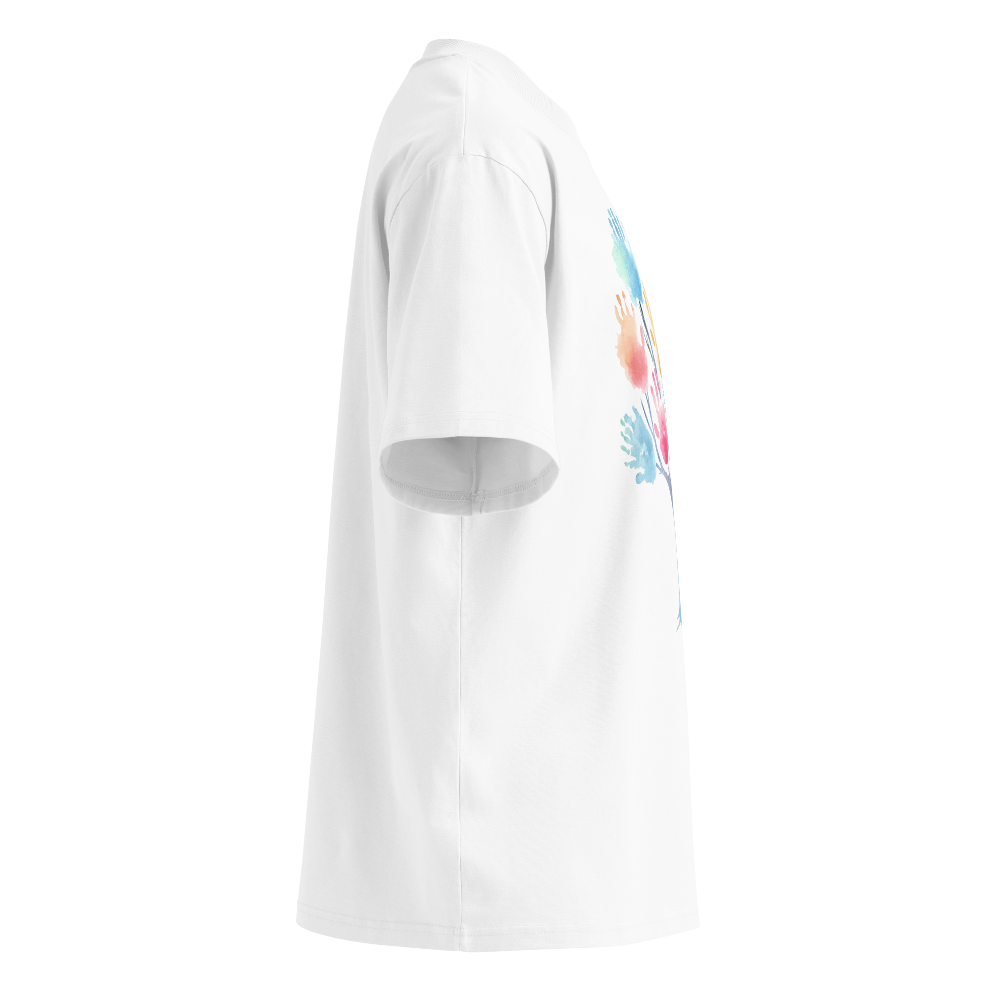 Unisex organic oversized high neck - "Fingerprint Forest" t-shirt - Image 2