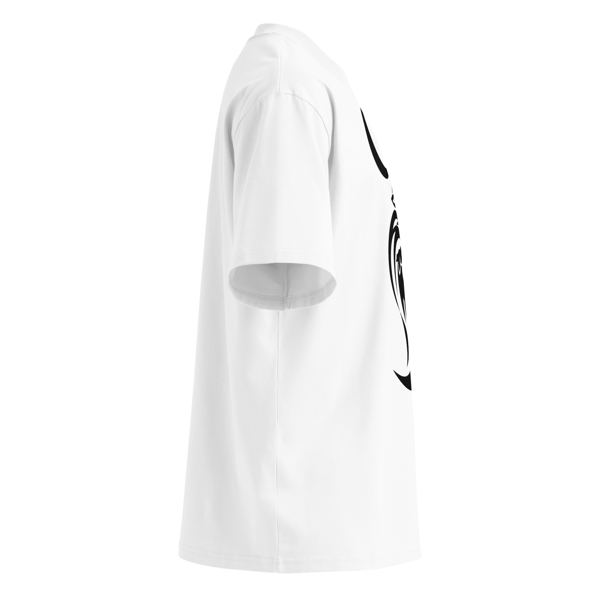 Unisex organic oversized high neck - "Wolf Pack Silhouette" t-shirt - Image 2