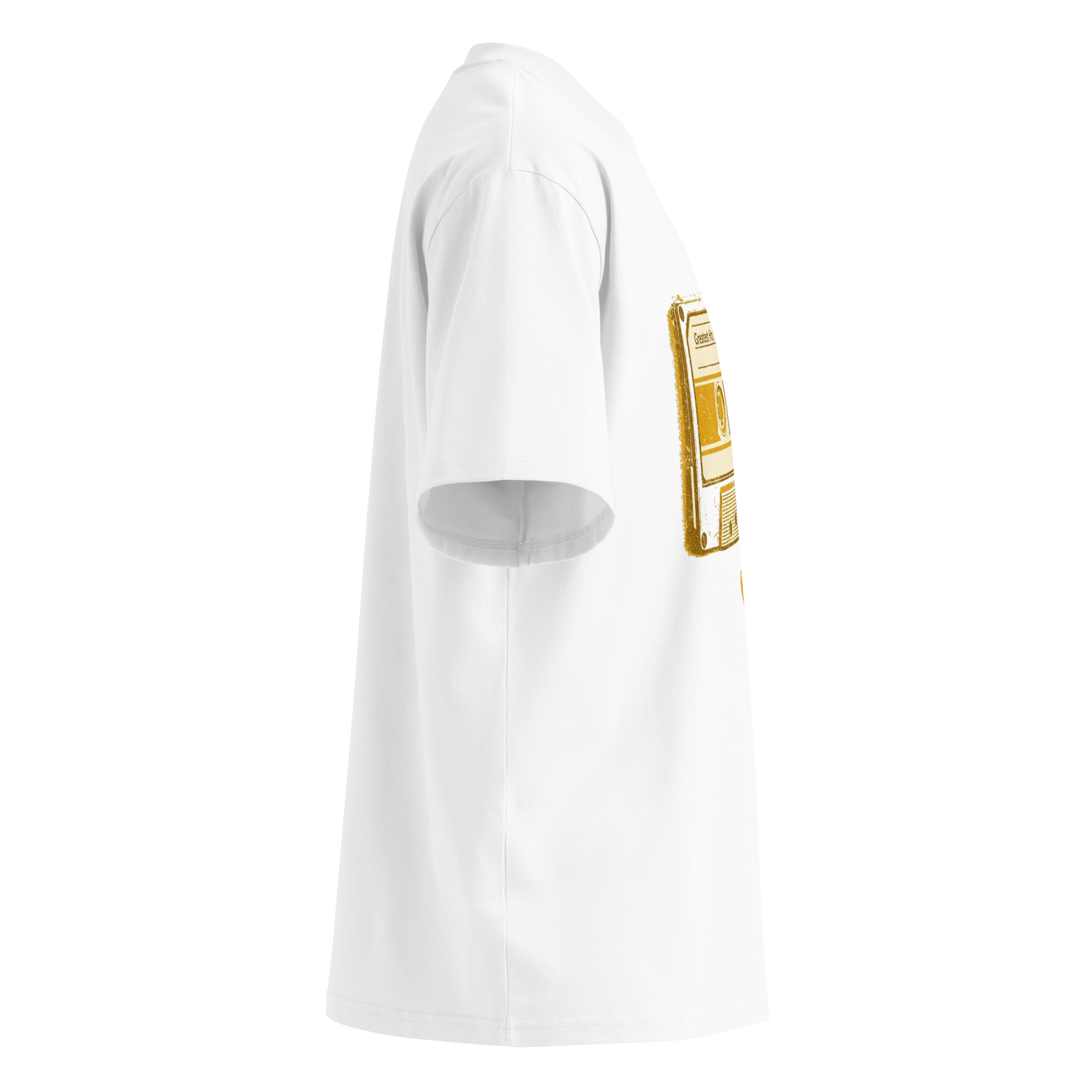 Unisex organic oversized high neck - "Greatest Hits Volume 1 Retro" t-shirt - Image 2