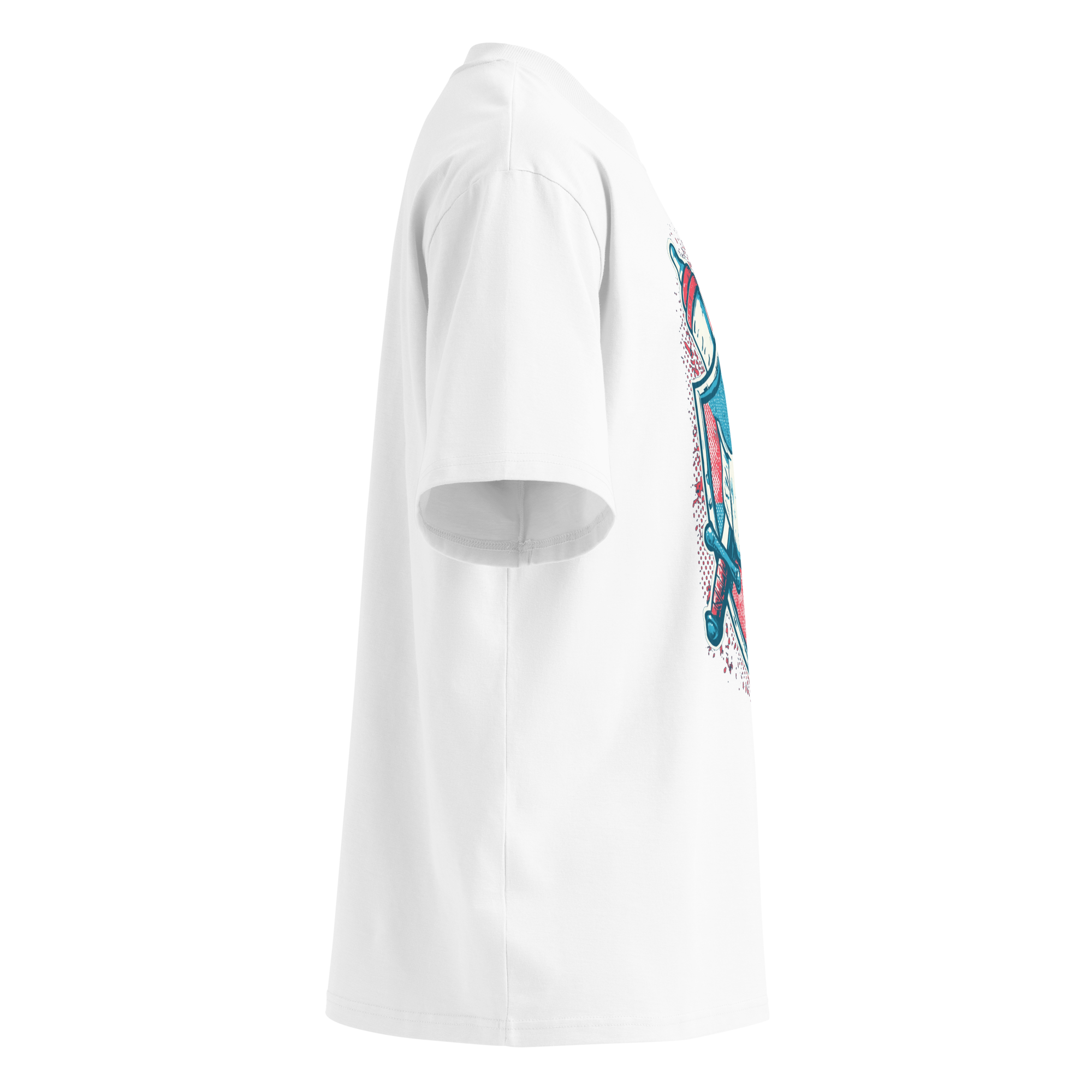 Unisex organic oversized high neck - "Knight of the Diaper Duty Heraldic" t-shirt - Image 2