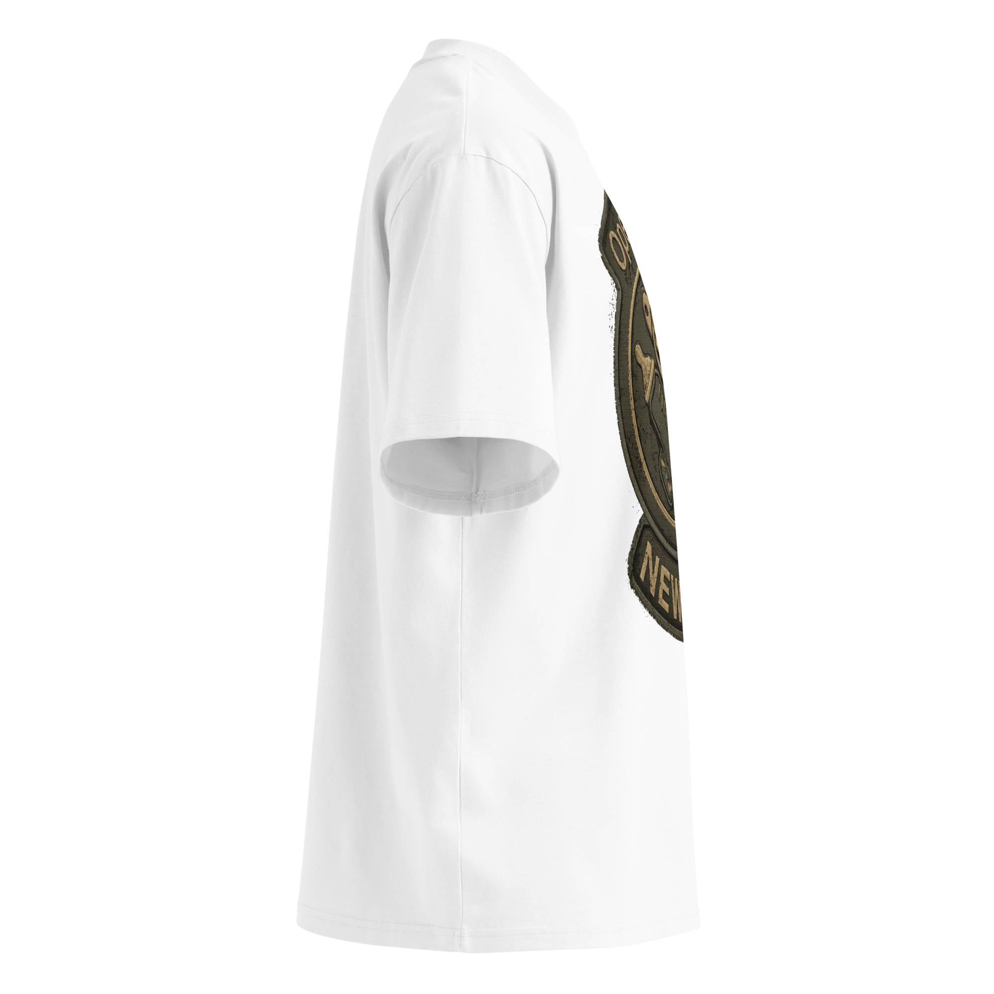 Unisex organic oversized high neck - "Operation Newborn Tactical Patch" t-shirt - Image 2