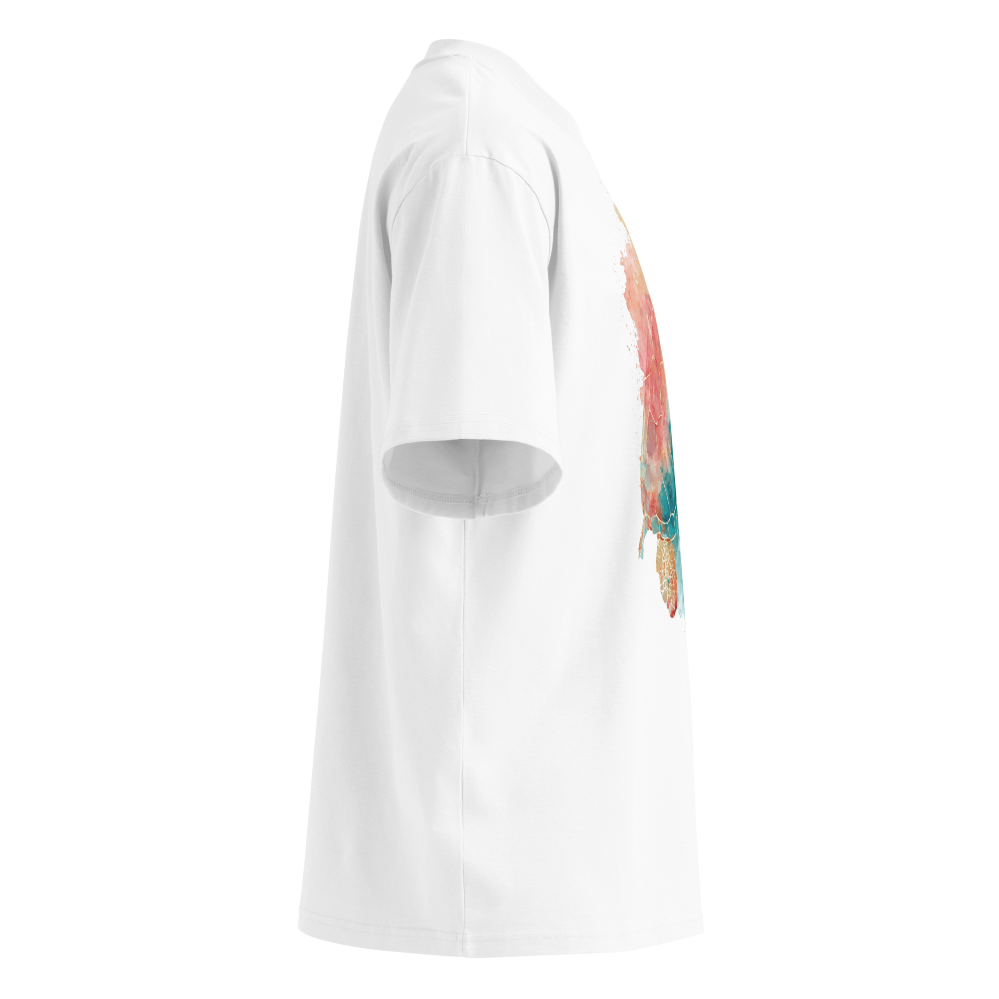 Unisex organic oversized high neck - "Driftwood Wash" t-shirt - Image 2