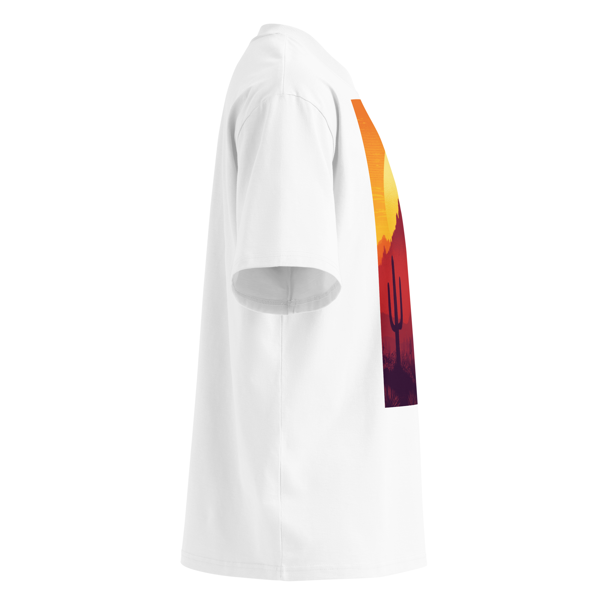 Unisex organic oversized high neck - "Desert Solstice" t-shirt - Image 2