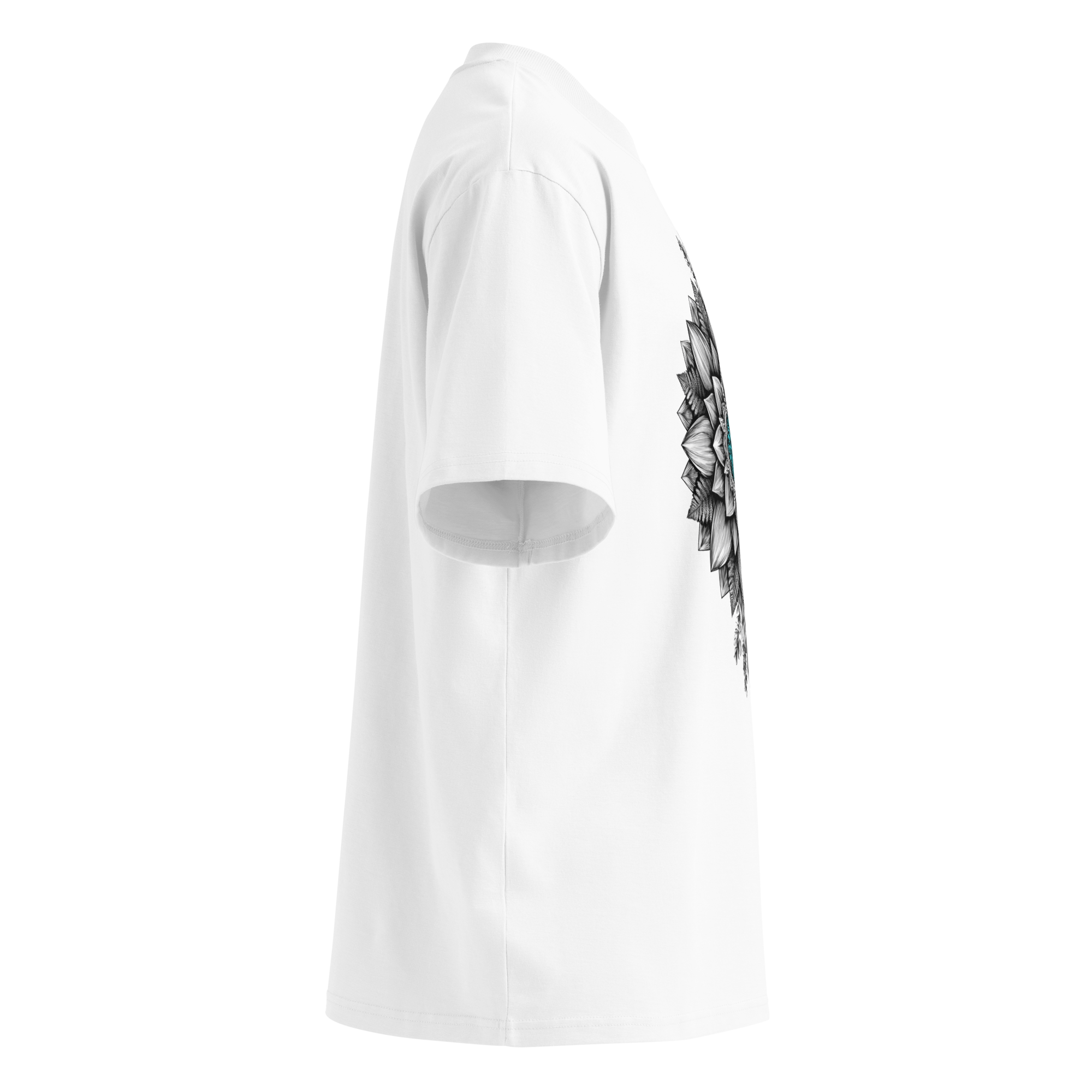 Unisex organic oversized high neck - "Sacred Bloom" t-shirt - Image 2