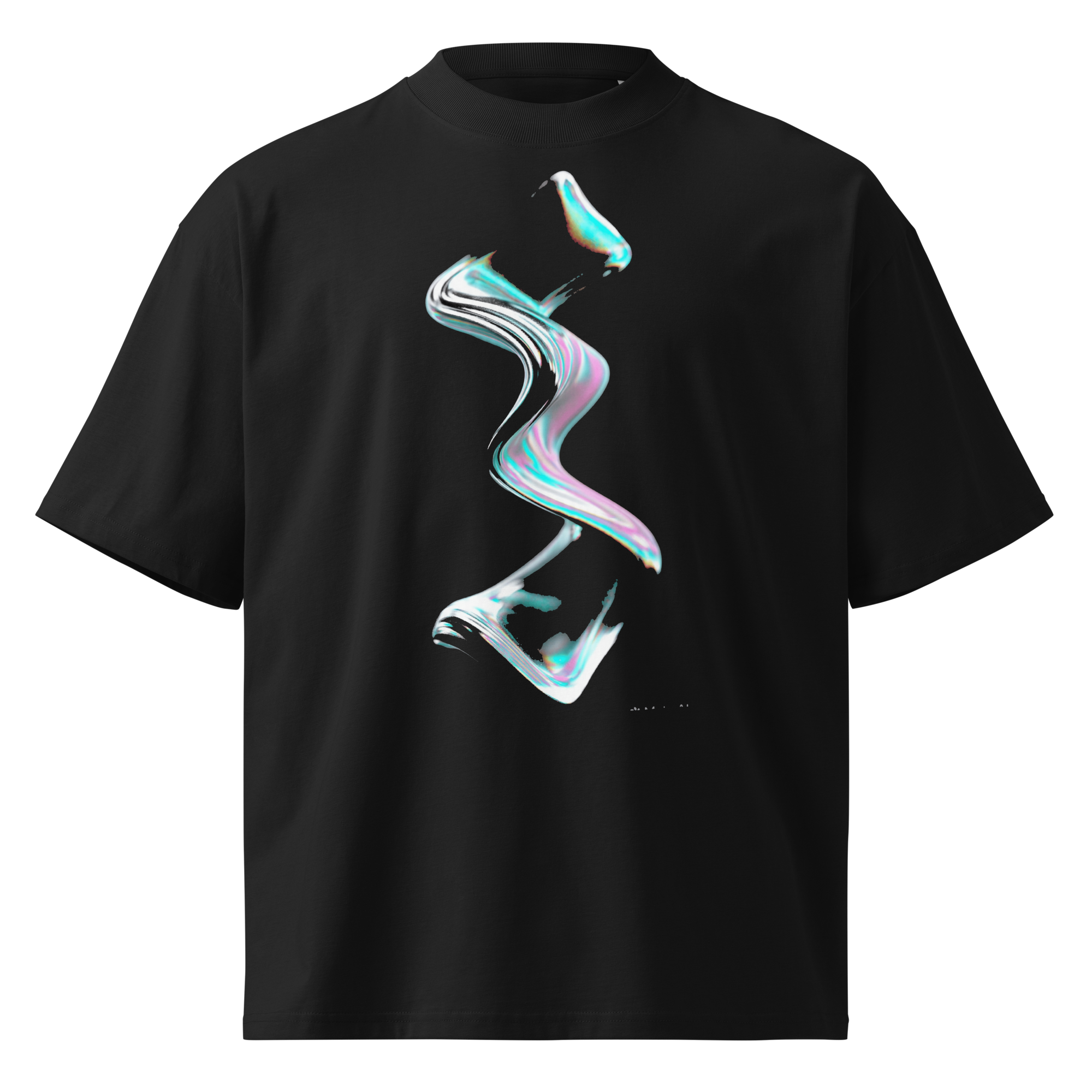 Unisex organic oversized high neck - "Glitter Wave" t-shirt