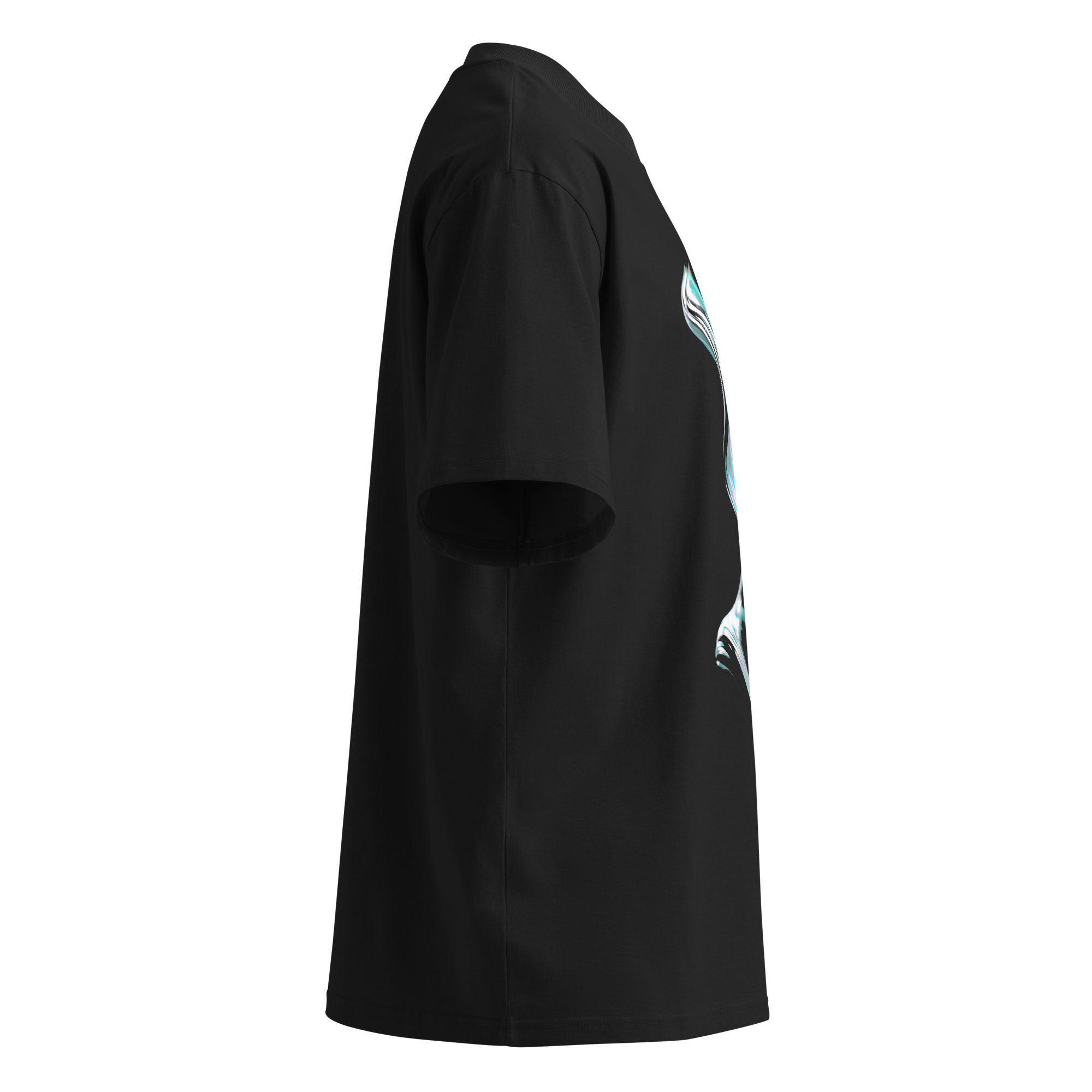 Unisex organic oversized high neck - "Glitter Wave" t-shirt - Image 2