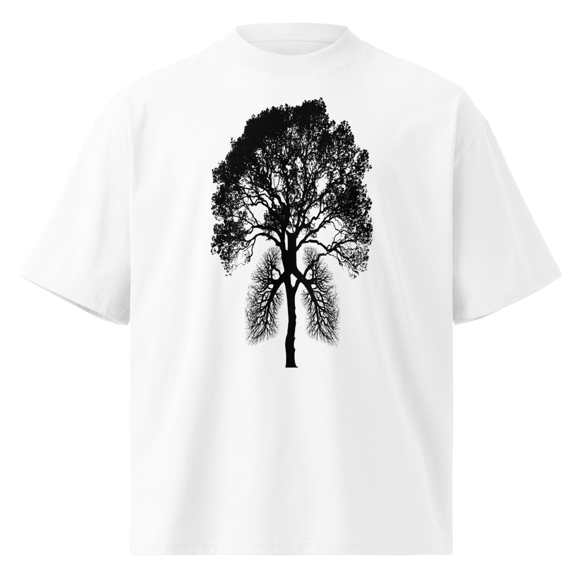 Unisex organic oversized high neck t-shirt
