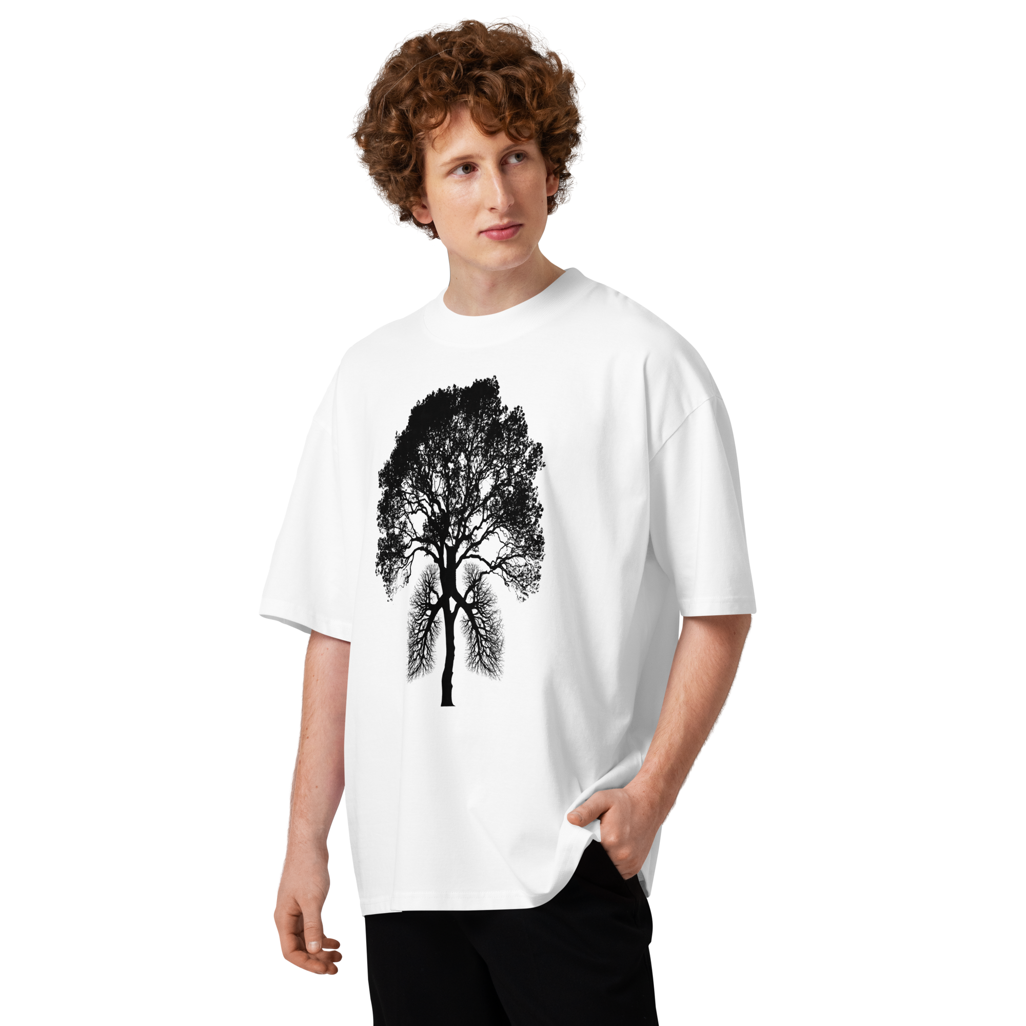 Unisex organic oversized high neck t-shirt - Image 3