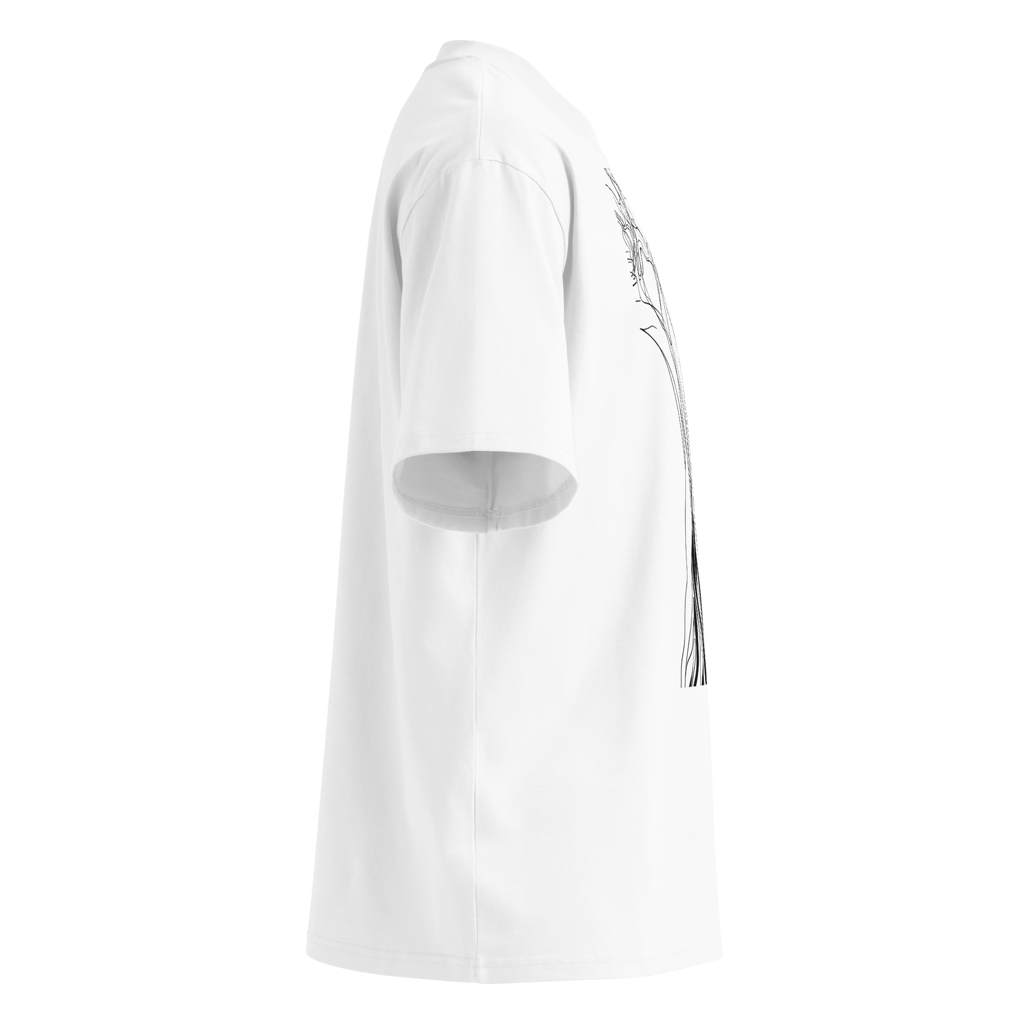 Unisex organic oversized high neck - "Geo-Pine Sharp Angle" t-shirt - Image 2