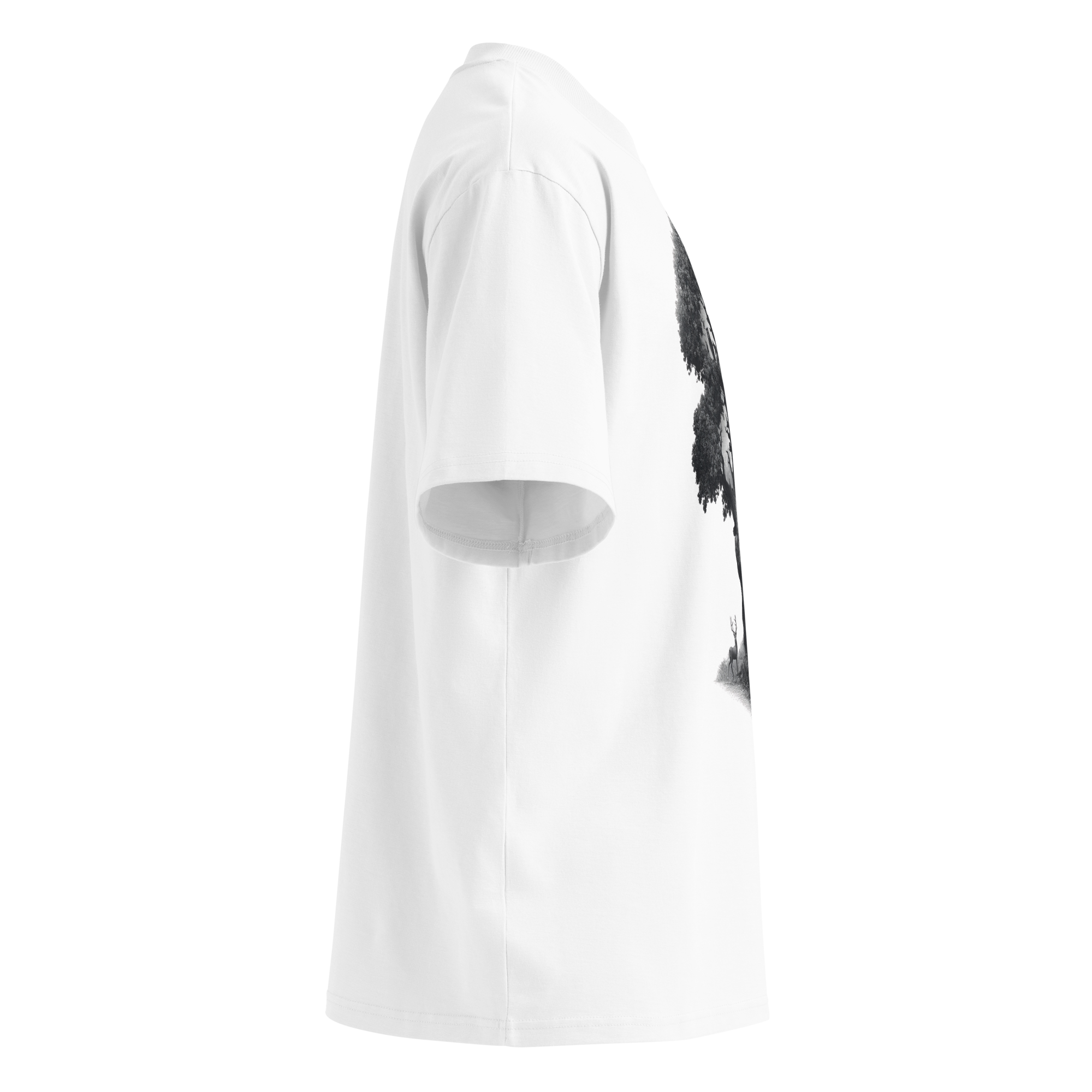 Unisex organic oversized high neck - "Hidden Woodland Creatures Oak" t-shirt - Image 2