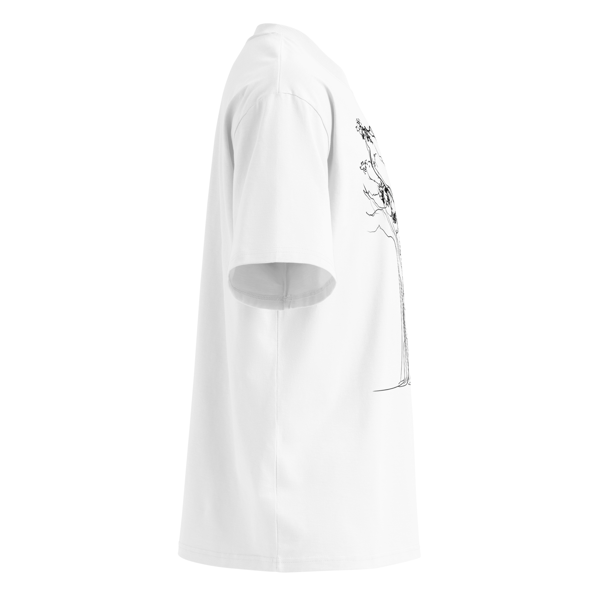 Unisex organic oversized high neck - "The Continuous Line Banyan" t-shirt - Image 2