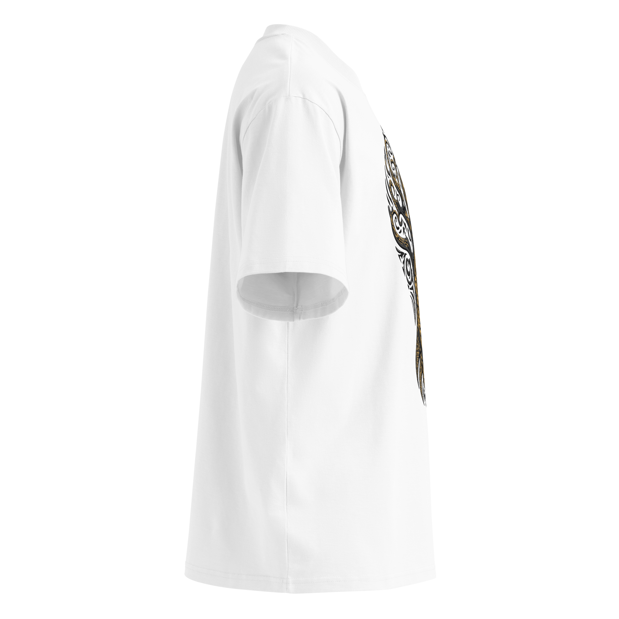 Unisex organic oversized high neck - "Tribal Knotwork Tree of Life" t-shirt - Image 2